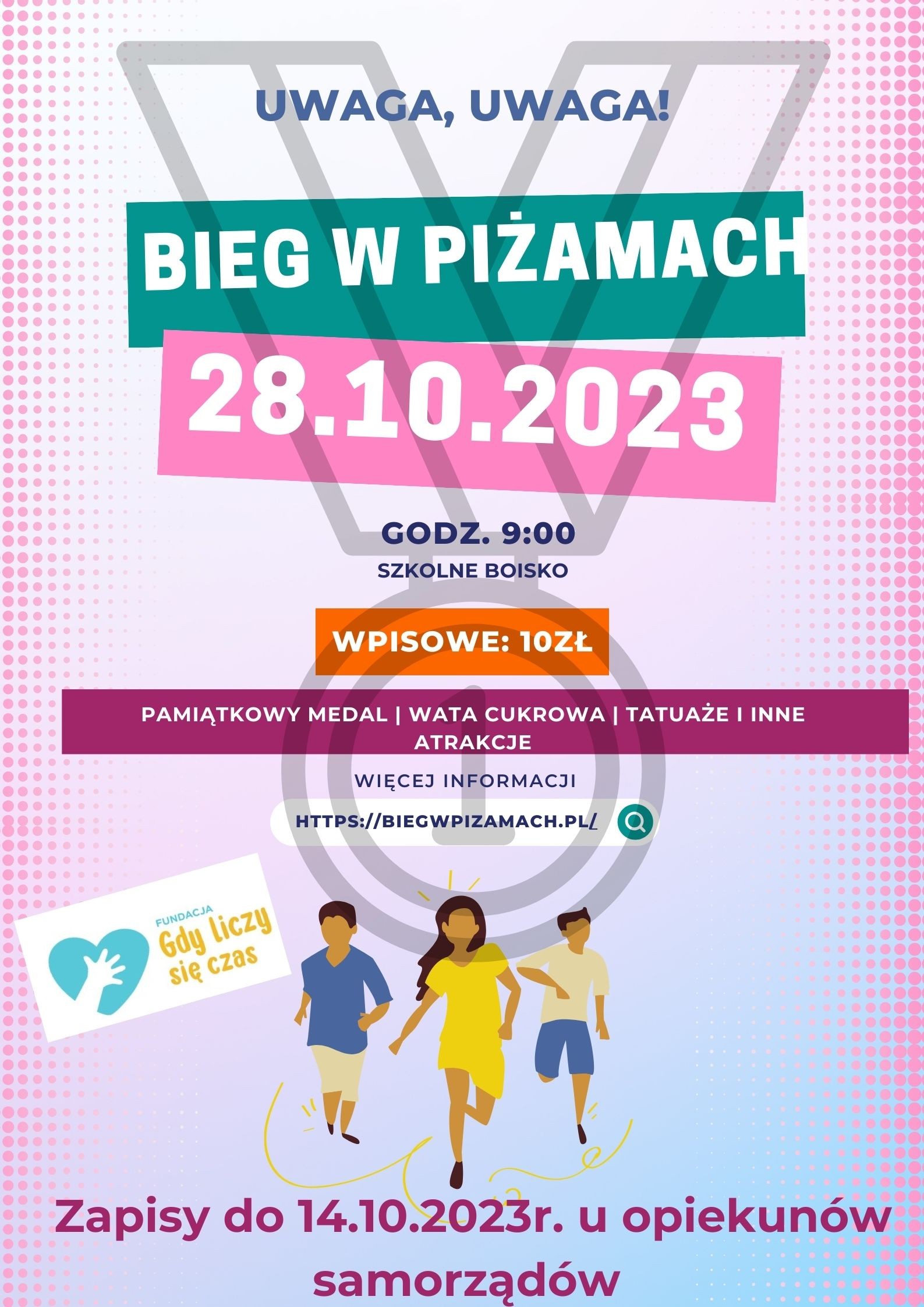 bieg w piżamach - plakat